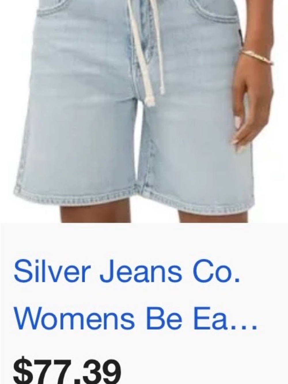 Silver Jeans Light Blue Denim Drawstring Shorts